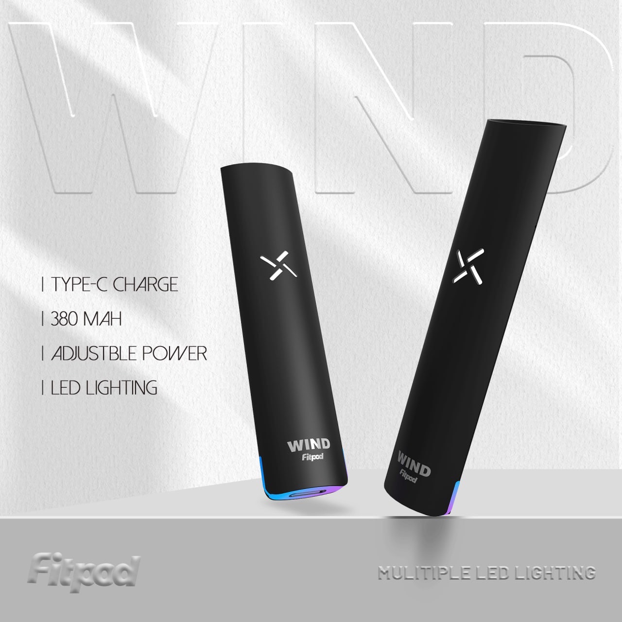 Fitpod Wind 發光主機,通用悅刻一代煙彈的電子煙設備