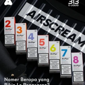 英國 Airscream 313 數字煙油 (40-50mg) 煙油瓶身與多款口味特寫
