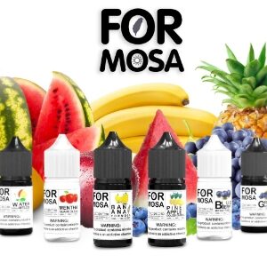 Formosa 福爾摩沙系列 煙油 (0-50mg) 台灣水果主題展示，包含鳳梨、芒果、西瓜、草莓風味