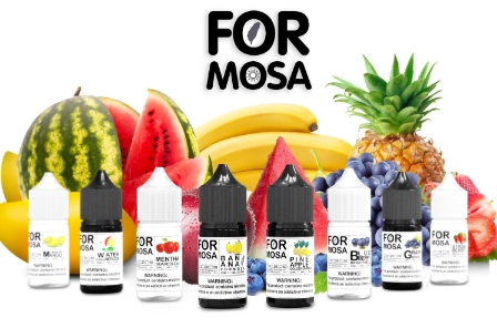 Formosa 福爾摩沙系列 煙油 (0-50mg) 台灣水果主題展示,包含鳳梨、芒果、西瓜、草莓風味