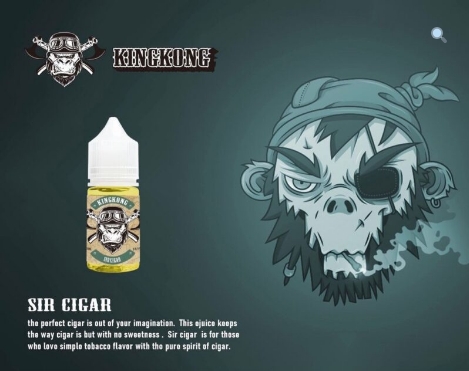 KING KONG 金剛菸草系列 煙油 包裝展示,多款經典菸草口味