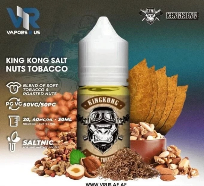 KING KONG 金剛菸草系列 煙油 包裝展示,多款經典菸草口味