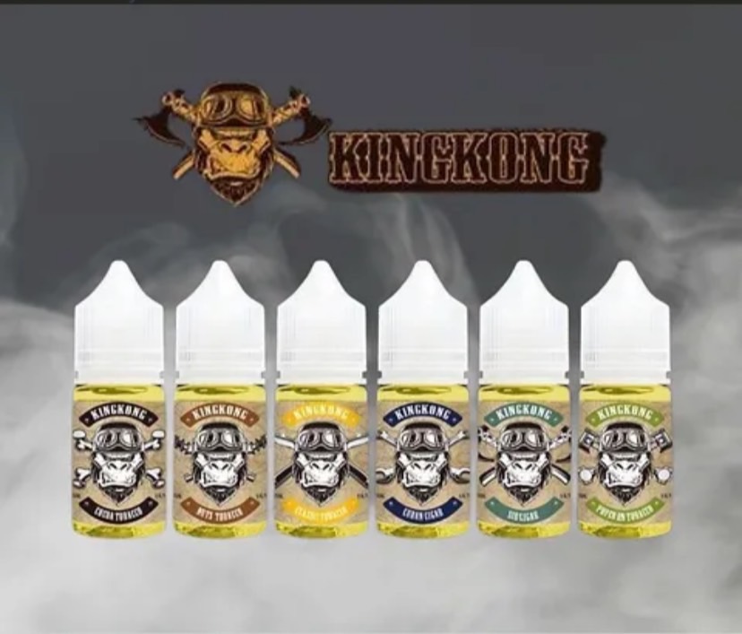 KING KONG 金剛菸草系列 煙油 包裝展示,多款經典菸草口味