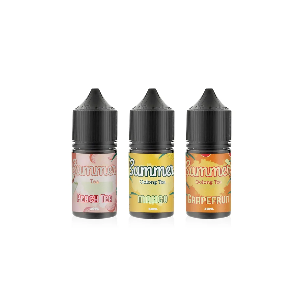 淡香 SUMMER 花果茶煙油 (0-50mg) 以清新花果茶香為主,適合喜愛清淡口感的用戶。