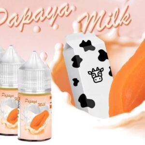 PAPAYA MILK 木瓜牛奶 不涼 煙油 (0-50mg) 香甜木瓜與牛奶融合風味的電子煙油瓶身，展現台灣風味特色