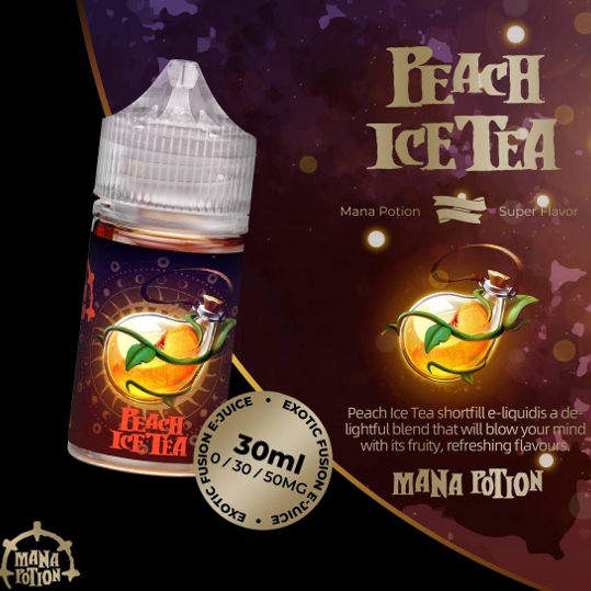 魔法藥劑系列 煙油 (30-50mg) 魔法風格水果香味瓶裝產品,搭配桃子、葡萄、青蘋果等元素呈現童話般繽紛氛圍