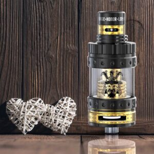 Samurai RTA 將軍單雙發霧化器，黑金配色，流線科技感設計