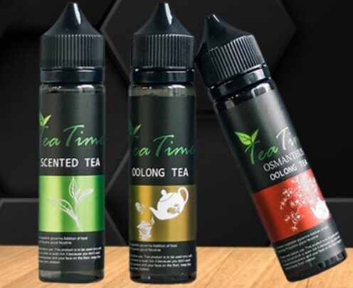 TEA TIME 大煙油 60ML 瓶身設計典雅,象徵自然茶香與清新口感。